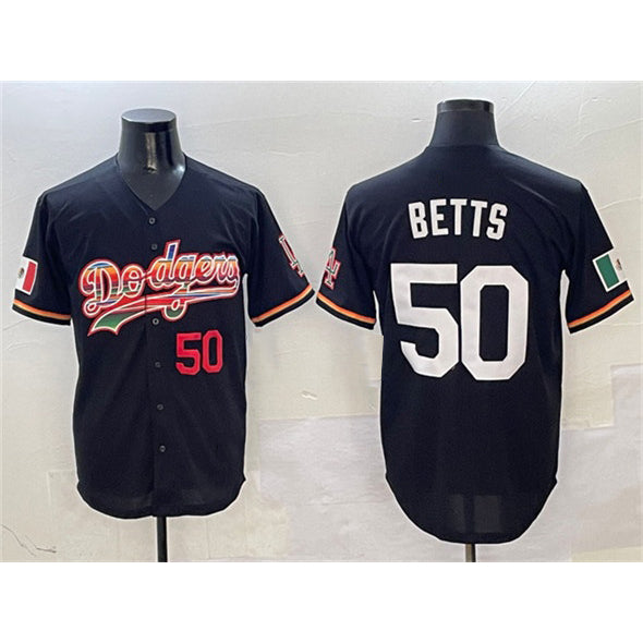 Los Angeles Dodgers #50 Mookie Betts Black Mexico Limited Stitched Baseball Jersey