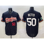 Los Angeles Dodgers #50 Mookie Betts Black Mexico Limited Stitched Baseball Jersey
