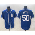 Los Angeles Dodgers #50 Mookie Betts Blue Cool Base Stitched Baseball Jersey