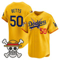 Los Angeles Dodgers #50 Mookie Betts Gold x One Piece Vapor Premier Limited Baseball Stitched Jersey