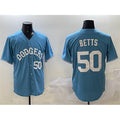Los Angeles Dodgers #50 Mookie Betts Light Blue Limited Stitched Baseball Jersey