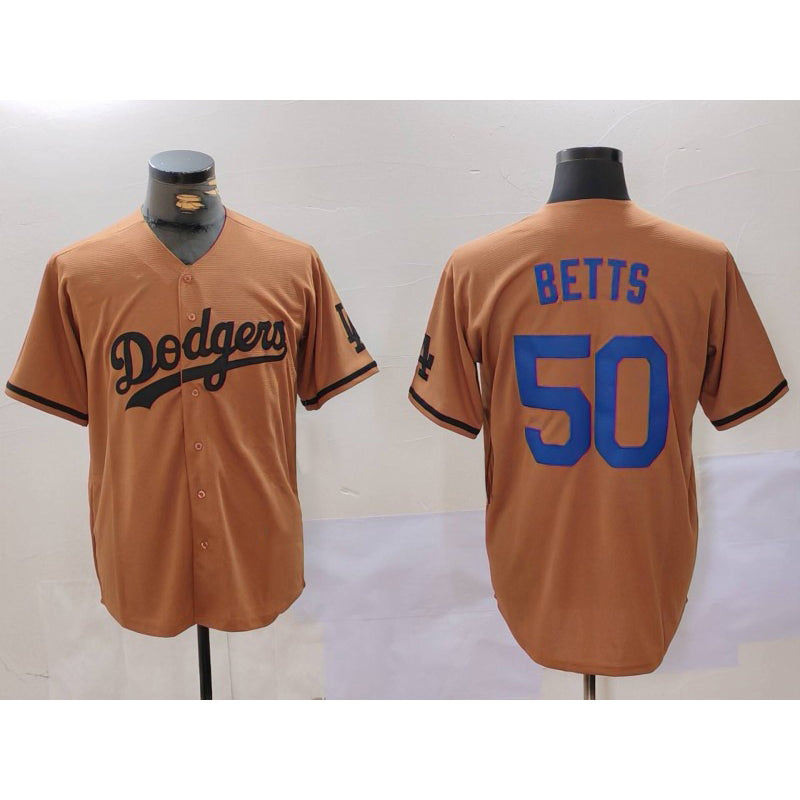 Los Angeles Dodgers #50 Mookie Betts Olive Cool Base Limited Stitched Baseball Jersey