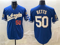 Los Angeles Dodgers #50 Mookie Betts Royal 2026 Gold Collection 9x & B2B Champs Patch Stitched Baseball Jersey