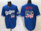Los Angeles Dodgers #50 Mookie Betts Royal 250 Fourth of July Stitched Baseball Jersey