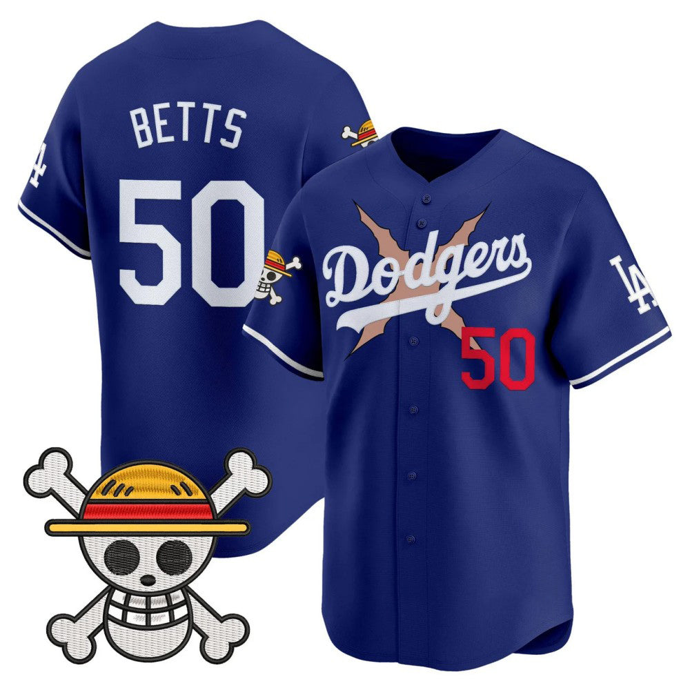 Los Angeles Dodgers #50 Mookie Betts Royal x One Piece Vapor Premier Limited Baseball Stitched Jersey