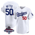 Los Angeles Dodgers #50 Mookie Betts White 2024 World Series Champions Home Limited Stitched Baseball Jersey