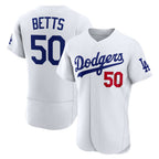 Los Angeles Dodgers #50 Mookie Betts White Home Authentic Baseball Jersey
