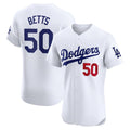 Los Angeles Dodgers #50 Mookie Betts White Home Elite Baseball Jersey