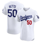 Los Angeles Dodgers #50 Mookie Betts White Home Elite Stitched Baseball Jersey