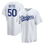 Los Angeles Dodgers #50 Mookie Betts White Home Replica Player Name Baseball Jersey
