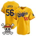 Los Angeles Dodgers #56  LUFFY Gold x One Piece Vapor Premier Limited Baseball Stitched Jersey