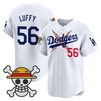 Los Angeles Dodgers #56  LUFFY White x One Piece Vapor Premier Limited Baseball Stitched Jersey