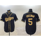 Los Angeles Dodgers #5 Freddie Freeman Black Gold 2024 World Series Champions Limited Stitched Baseball Jersey