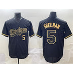 Los Angeles Dodgers #5 Freddie Freeman Black Gold Limited Stitched Baseball Jersey