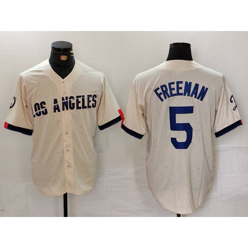 Los Angeles Dodgers #5 Freddie Freeman Cream 2024 City Connect Limited Stitched Baseball Jersey