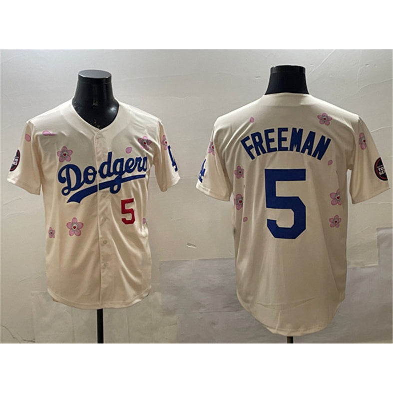 Los Angeles Dodgers #5 Freddie Freeman Cream 2025 Tokyo Series Limited Stitched Baseball Jersey