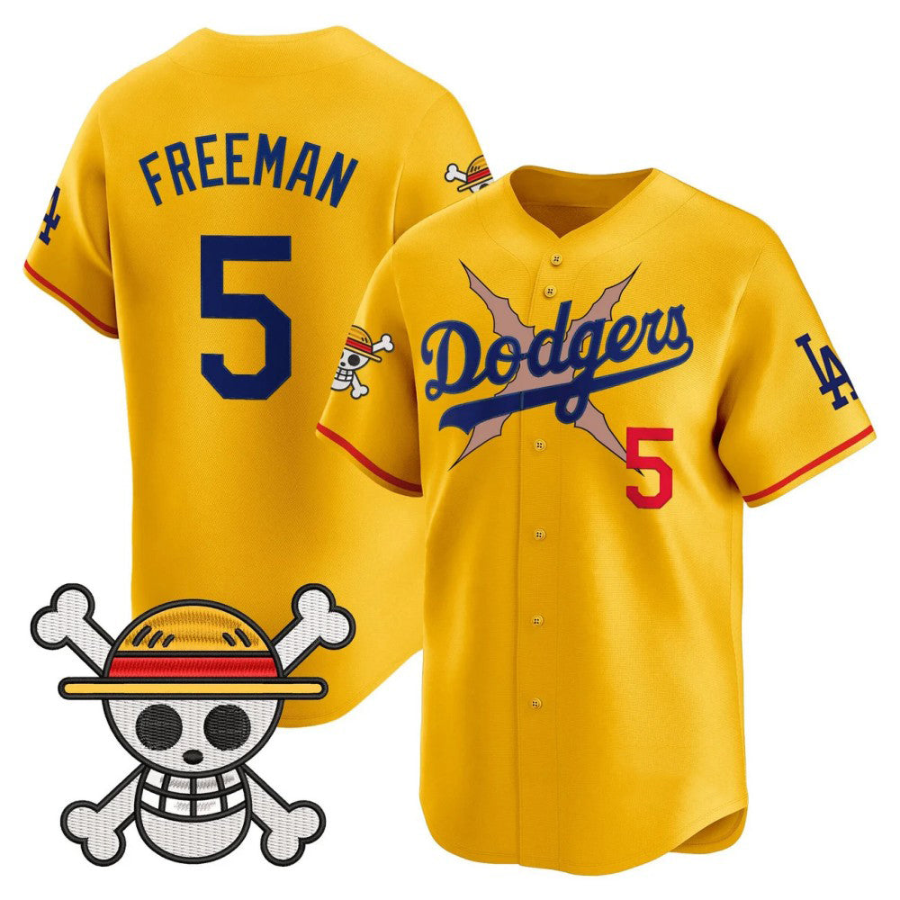 Los Angeles Dodgers #5 Freddie Freeman Gold x One Piece Vapor Premier Limited Baseball Stitched Jersey
