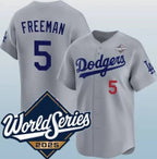 Los Angeles Dodgers #5 Freddie Freeman Gray 2025 World Series Limited Stitched Baseball Jersey