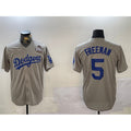 Los Angeles Dodgers #5 Freddie Freeman Grey 2024 World Series Cool Base Stitched Baseball Jersey