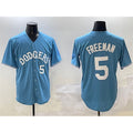 Los Angeles Dodgers #5 Freddie Freeman Light Blue Limited Stitched Baseball Jersey