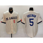 Los Angeles Dodgers #5 Freddie Freeman Number Cream 2024 City Connect Limited Stitched Baseball Jersey