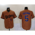 Los Angeles Dodgers #5 Freddie Freeman Number Olive Cool Base Limited Stitched Baseball Jersey