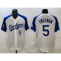 Los Angeles Dodgers #5 Freddie Freeman Number White Blue Fashion Stitched Cool Base Limited Baseball Jersey