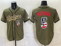Los Angeles Dodgers #5 Freddie Freeman Olive 2026 Armed Forces Day 250 Fourth of July Stitched Baseball Jersey