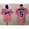 Los Angeles Dodgers #5 Freddie Freeman Pink 2025 Tokyo Series Limited Stitched Baseball Jersey