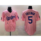 Los Angeles Dodgers #5 Freddie Freeman Pink 2025 Tokyo Series Limited Stitched Baseball Jersey