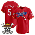 Los Angeles Dodgers #5 Freddie Freeman Red x One Piece Vapor Premier Limited Baseball Stitched Jersey