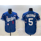 Los Angeles Dodgers #5 Freddie Freeman Royal 2025 Tokyo Series Limited Stitched Baseball Jersey