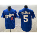 Los Angeles Dodgers #5 Freddie Freeman Royal Limited Stitched Baseball Jersey