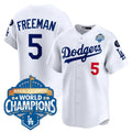 Los Angeles Dodgers #5 Freddie Freeman White 2025 Back-To-Back World Series Champions Jersey