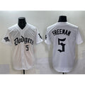 Los Angeles Dodgers #5 Freddie Freeman White 2025 LA Gothic Style With 2024 World Series Champions Patch Vapor Premier Limited Stitched Baseball Jersey