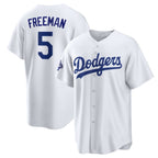 Los Angeles Dodgers #5 Freddie Freeman White 2025 World Series Champions Home Cool Base Stitched Baseball Jersey