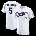 Los Angeles Dodgers #5 Freddie Freeman White 2026 Gold Collection Authentic Baseball Jersey