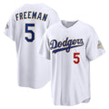 Los Angeles Dodgers #5 Freddie Freeman White 2026 Gold Collection Stadium Baseball Jersey