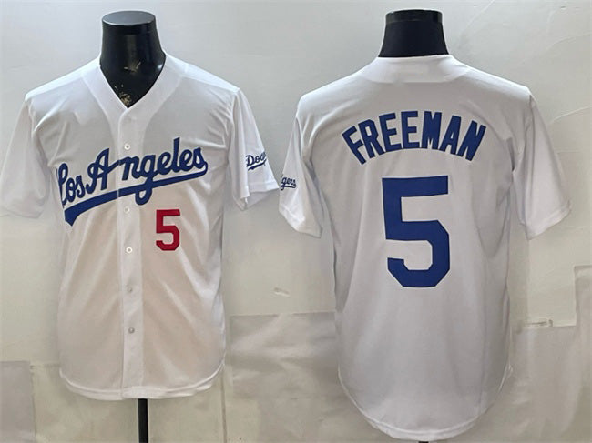 Los Angeles Dodgers #5 Freddie Freeman White Alternate Stadium Stitched Baseball Jersey