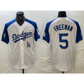 Los Angeles Dodgers #5 Freddie Freeman White Blue Fashion Stitched Cool Base Limited Baseball Jersey