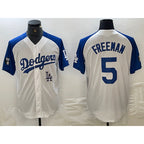Los Angeles Dodgers #5 Freddie Freeman White Blue Fashion Stitched Cool Base Limited Baseball Jersey