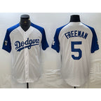 Los Angeles Dodgers #5 Freddie Freeman White Blue Fashion Stitched Cool Base Limited Baseball Jersey