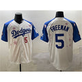 Los Angeles Dodgers #5 Freddie Freeman White Royal 2025 Tokyo Series Limited Stitched Baseball Jersey