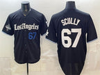 Los Angeles Dodgers #67 Vin Scully Black 2025 World Series Champions Patch 'Gothic Edition' Vapor Premier Limited Stitched Baseball Jersey