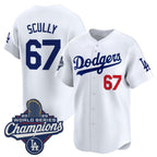 Los Angeles Dodgers #67 Vin Scully White 2025 Champions Stitched Baseball Jersey