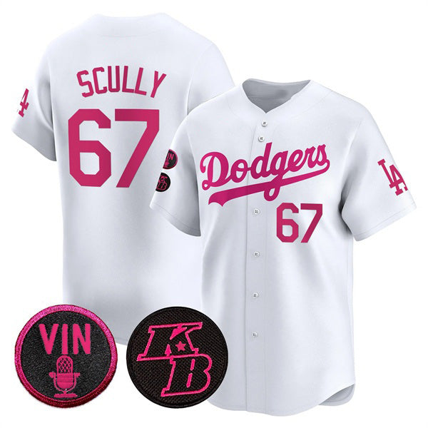 Los Angeles Dodgers #67 Vin Scully White 2026 Mother’s Day Vapor Premier Limited Stitched Baseball Jersey