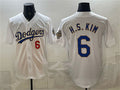Los Angeles Dodgers #6 H.S.Kim White 2026 Gold Collection Stadium Stitched Baseball Jersey