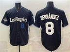 Los Angeles Dodgers #8 Enrique Hernández Black 2025 World Series Champions Patch 'Gothic Edition' Vapor Premier Limited Stitched Baseball Jersey