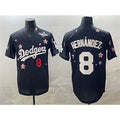 Los Angeles Dodgers #8 Enrique Hernández Black 2025 World Series Patch Tokyo Series Limited Stitched Baseball Jersey