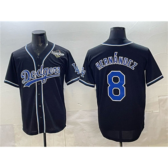 Los Angeles Dodgers #8 Enrique Hernández Black Fashion 2025 World Series Cool Base Stitched Baseball Jersey